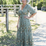 Evadne | Short Sleeve Maxi Dress