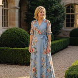 Camille | Floral V-Neck Wrap Maxi Dress